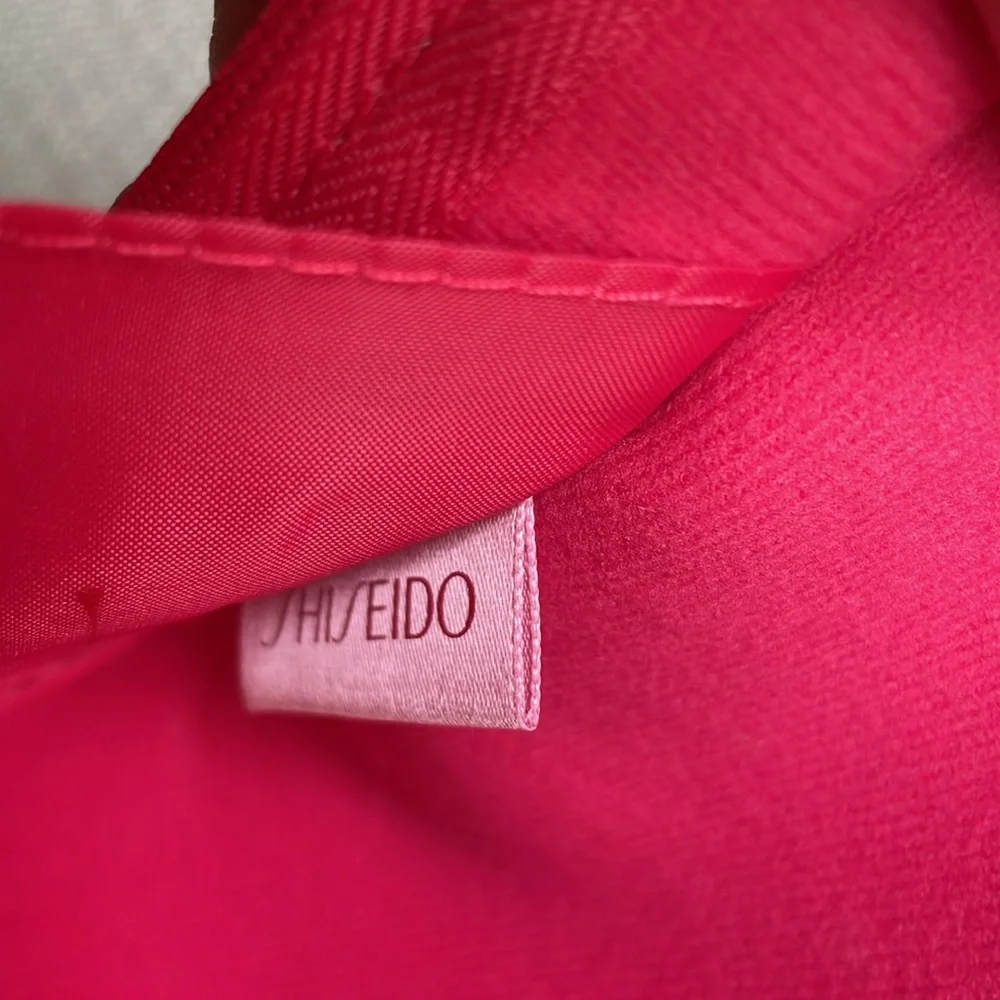 Shiseido pink cosmetics bag